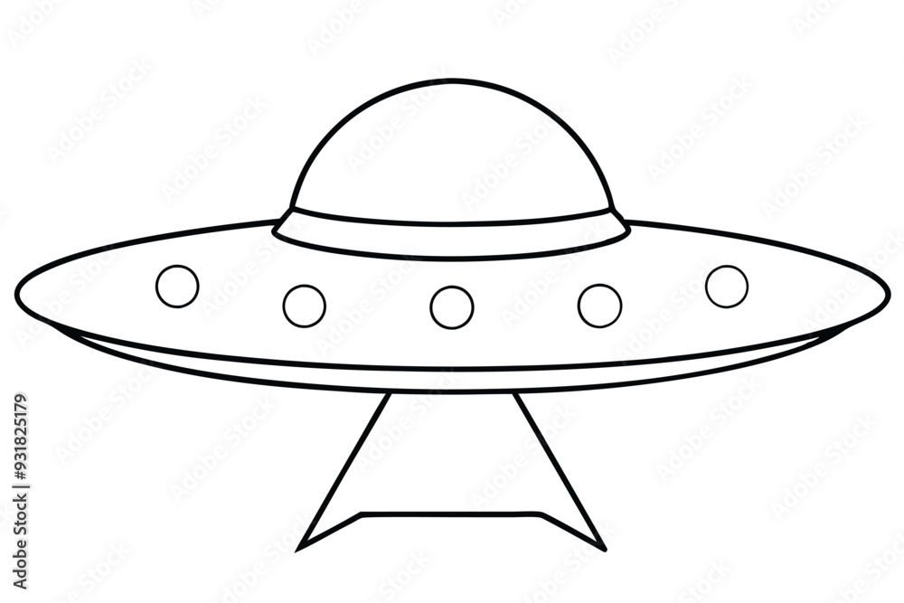 An Alien spaceship line art vector illustration An Alien spaceship line art vector illustration