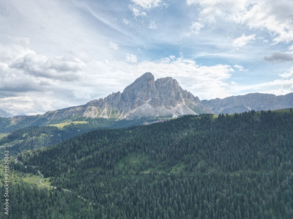 Sass de Putia Aerial view of the Dolomites mountain landscape in Trentino, South Tyrol in Northern Italy. Sass de Putia Aerial view of the Dolomites mountain landscape in Trentino, South Tyrol in Northern Italy.