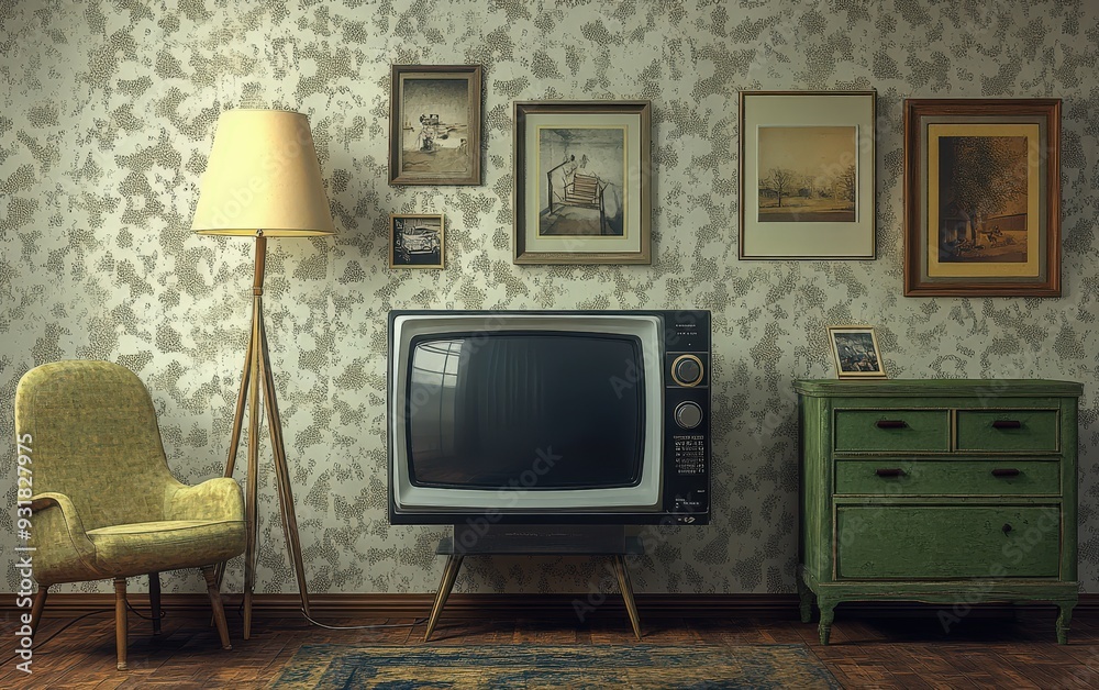 Fototapeta premium old tv in the room 