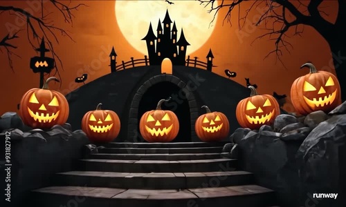 halloween background with pumpkins