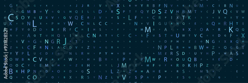 letters background blue banner
