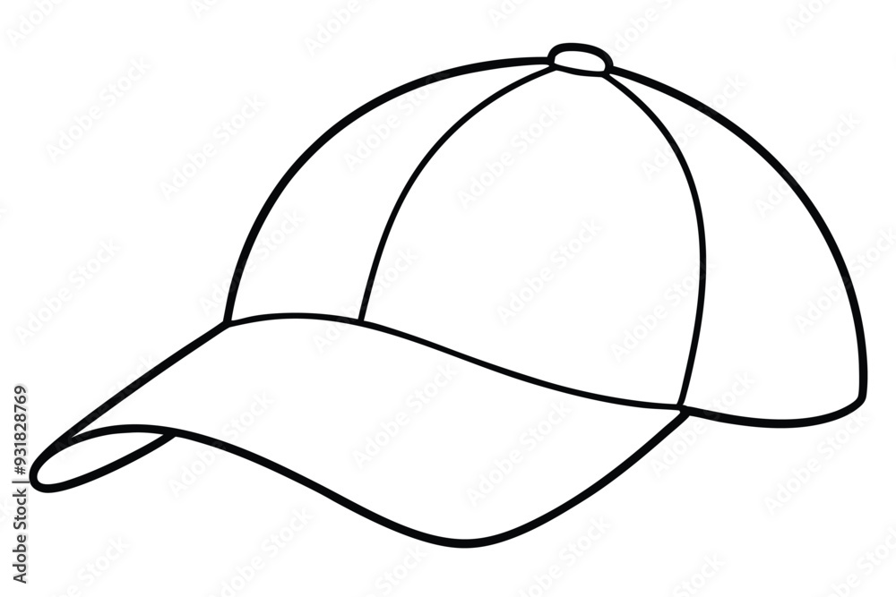 Cap line art vector illustration Cap line art vector illustration