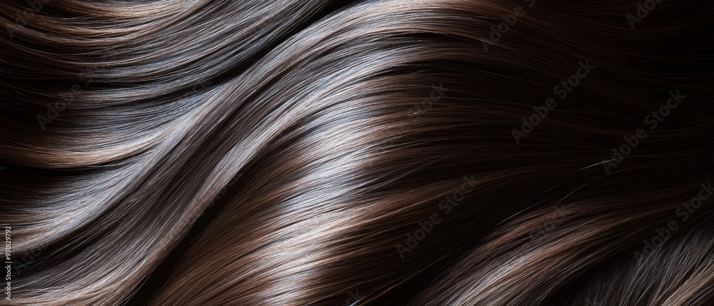 Close-Up Abstract of Shiny, Wavy Brown Hair Close-Up Abstract of Shiny, Wavy Brown Hair