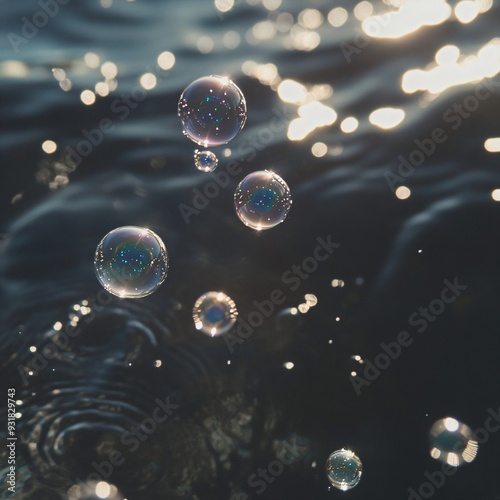 Wallpaper Mural Iridescent soap bubbles floating in sunlight. Macro photography style. Ephemeral beauty concept. Design for dreamy visuals and nature-inspired backgrounds Torontodigital.ca