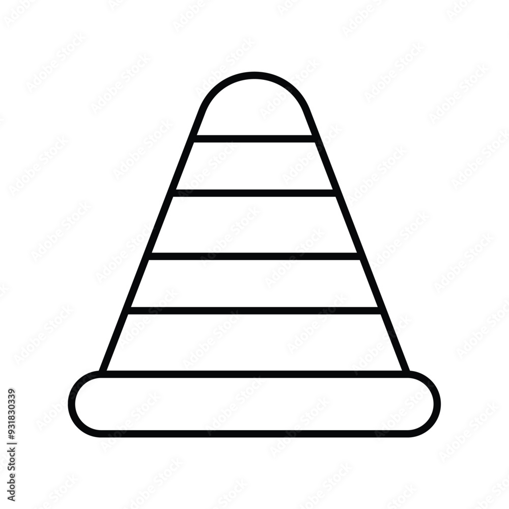 traffic cone line icon with white background vector stock illustration traffic cone line icon with white background vector stock illustration