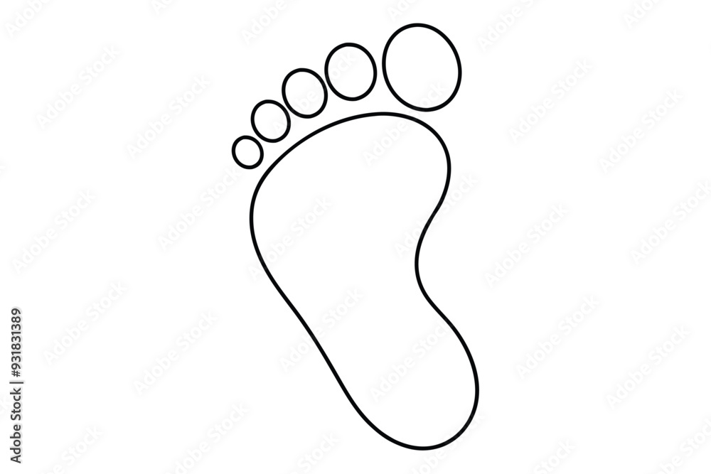 Footprint line art vector illustration Footprint line art vector illustration