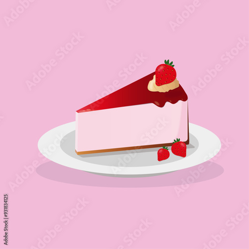 Icons. Strawberry cheese cake.