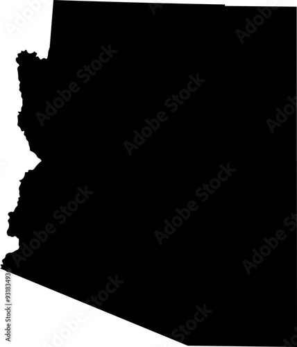 State of Arizona Silhouette Outline Graphic Design with Transparent Background