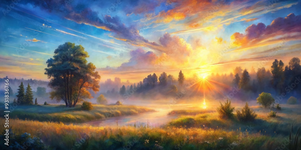 Impressionist Sunrise: A luminous and atmospheric mix with soft pastels, hazy brushstrokes, and shimmering light. Impressionist Sunrise: A luminous and atmospheric mix with soft pastels, hazy brushstrokes, and shimmering light.