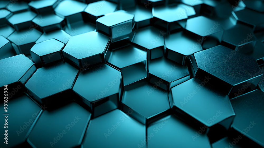 Abstract turquois technology hexagonal background Abstract turquois technology hexagonal background
