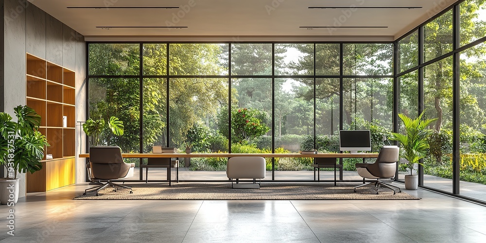 Fototapeta premium Modern Office Space with Open Layout