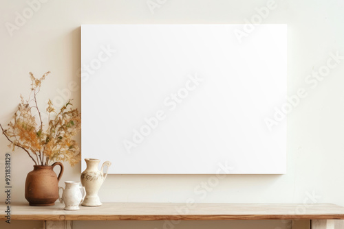 PNG canvas frame mockup, transparent design
