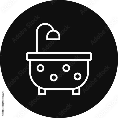 Bathtub Vector Icon Design