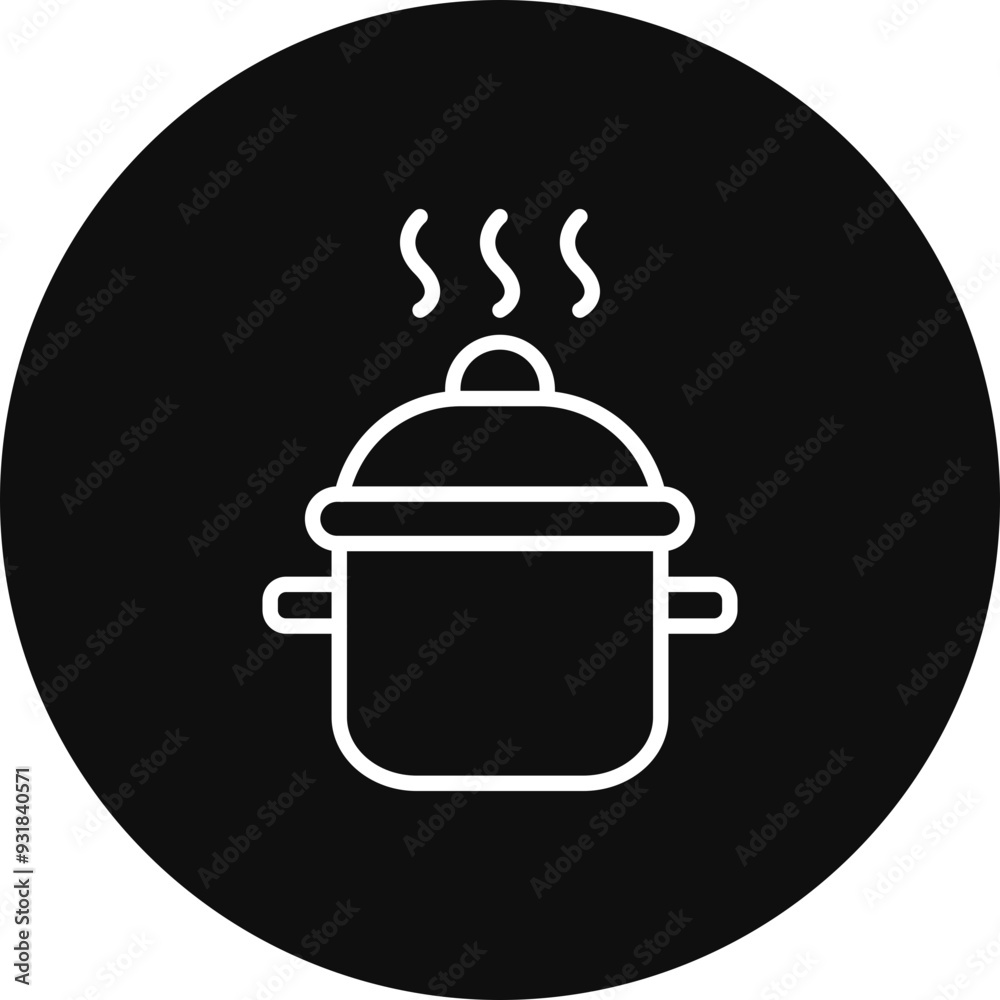 Obraz premium Cooking Pot Vector Icon Design