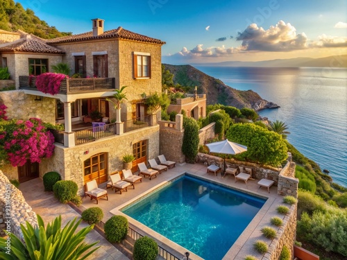 Mediterranean Retreat for a Romantic Getaway: Earthy tones, coastal charm, luxurious amenities