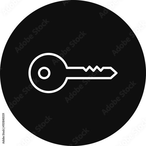 Door Key Vector Icon Design