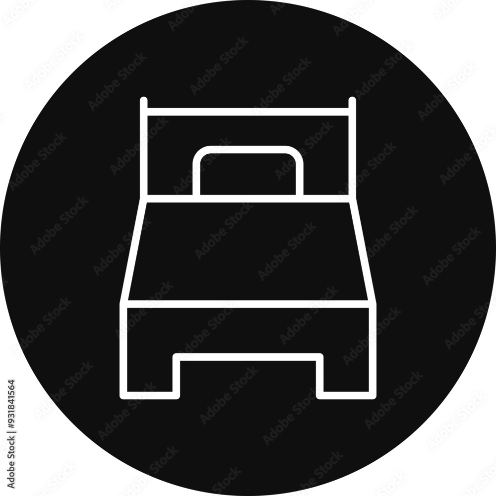 Single Bed Vector Icon Design Single Bed Vector Icon Design