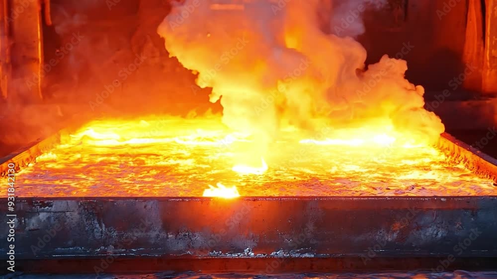 Industrial stove that glows with high heat Used to produce high strength alloys. Industrial stove that glows with high heat Used to produce high strength alloys.