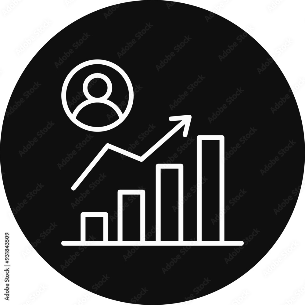 Fototapeta premium Bar Chart Vector Icon Design