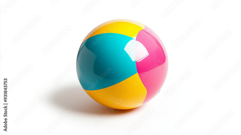A beach ball set against a white background. A beach ball set against a white background.