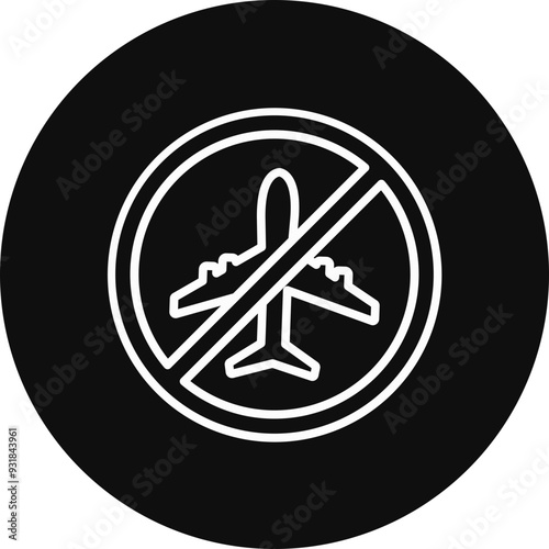 No Travelling Vector Icon Design