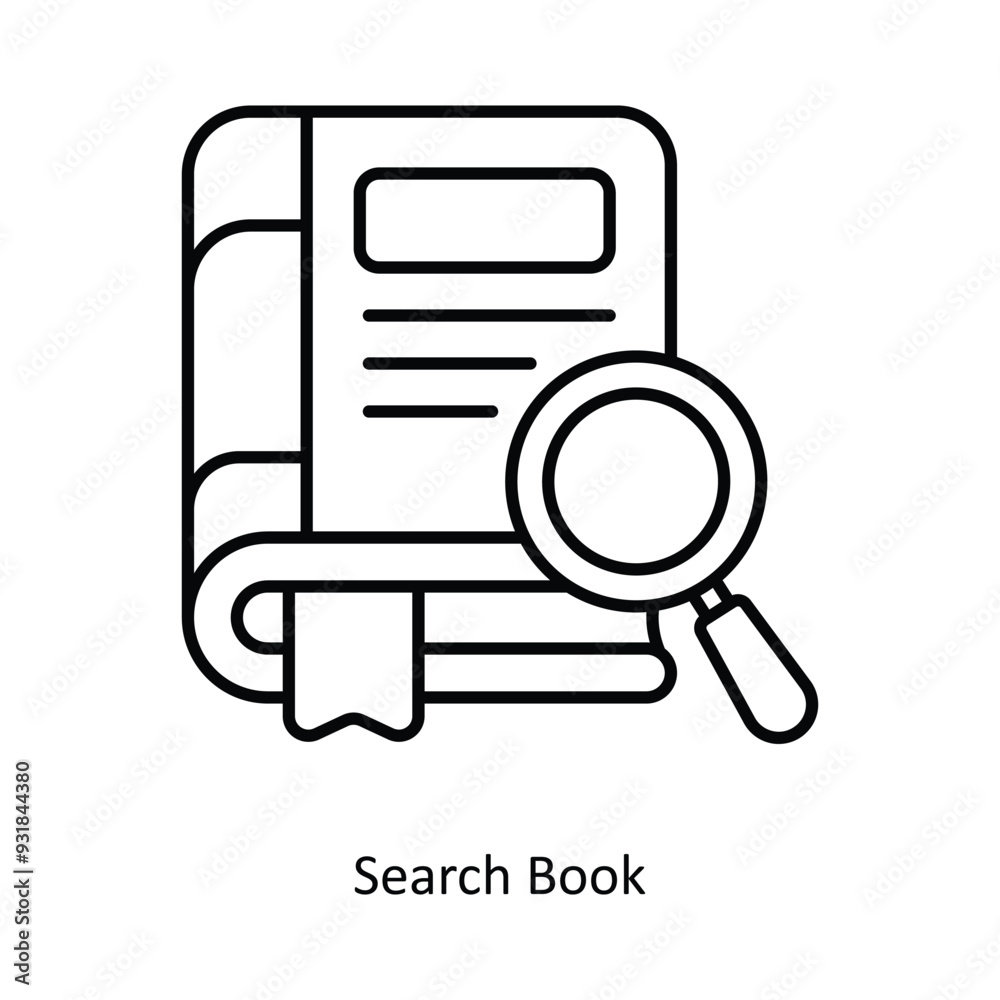 Search Book vector filled outline Icon Design illustration. Smart Home and Technology Symbol on White background EPS 10 File