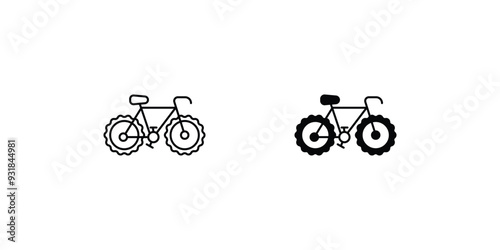 bicycle set icon with white background vector stock illustration