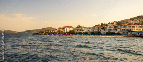 Fototapeta Naklejka Na Ścianę i Meble -  sunset on the kinaliada island beach istanbul