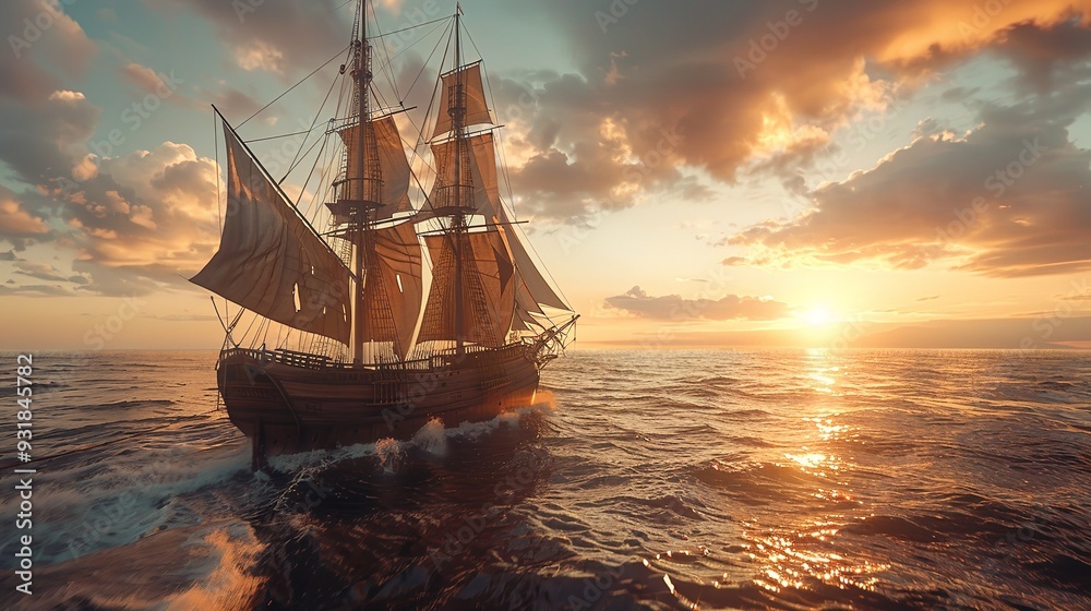 Obraz premium Celebrating legacy of Christopher Columbus through history
