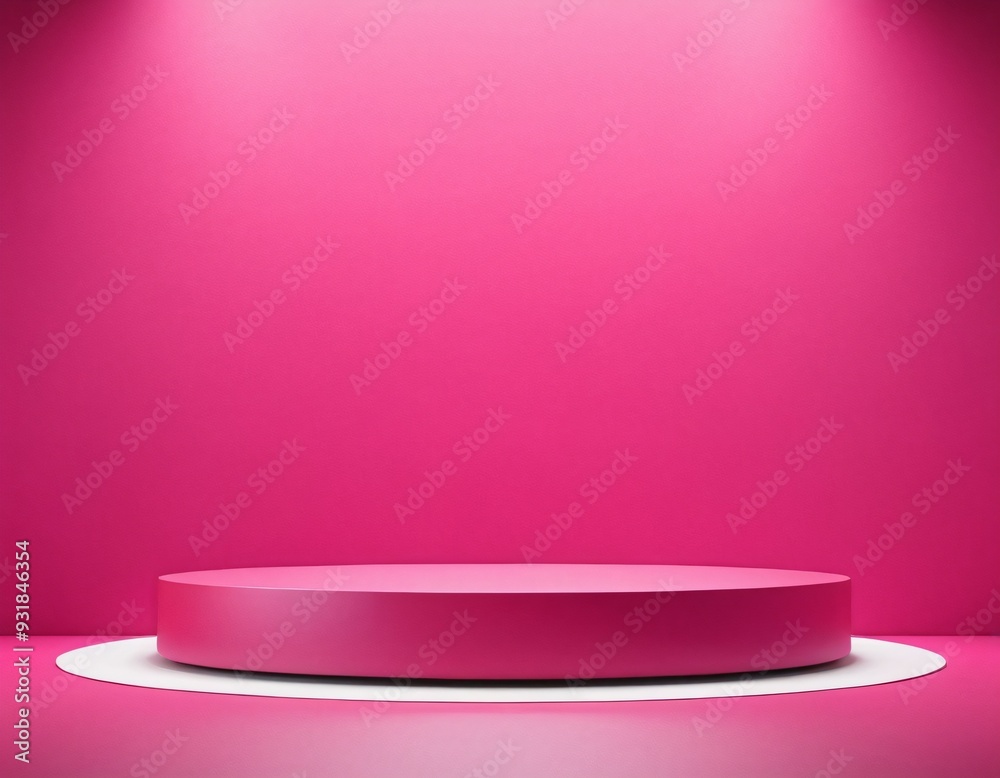 Elegant magenta background with 3D podium to show a product or cosmetics and promote it. Ai generated image. Elegant magenta background with 3D podium to show a product or cosmetics and promote it. Ai generated image.