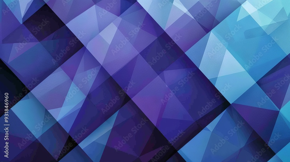 Obraz premium Design a horizontal static abstract background with geometric shapes in shades of blue