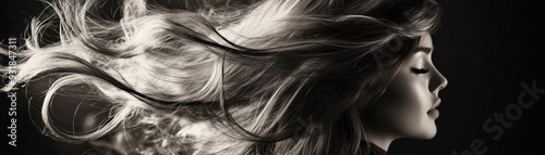 A Woman with Long Flowing Hair in Profile