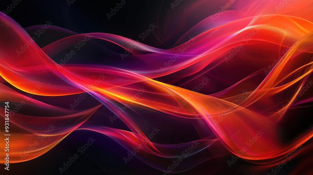 Abstract red wave design with light and energy lines, perfect for dynamic wallpaper or technology illustration Abstract red wave design with light and energy lines, perfect for dynamic wallpaper or technology illustration