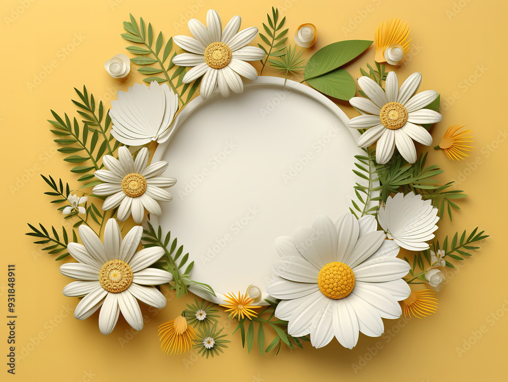 Fototapeta premium Amazing Top view of floral concept with copy space