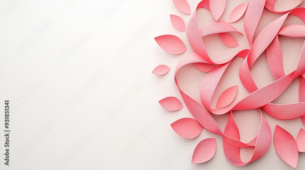 Pink Ribbon Mandala Mandala design featuring pink ribbons , 3d illustration Pink Ribbon Mandala Mandala design featuring pink ribbons , 3d illustration