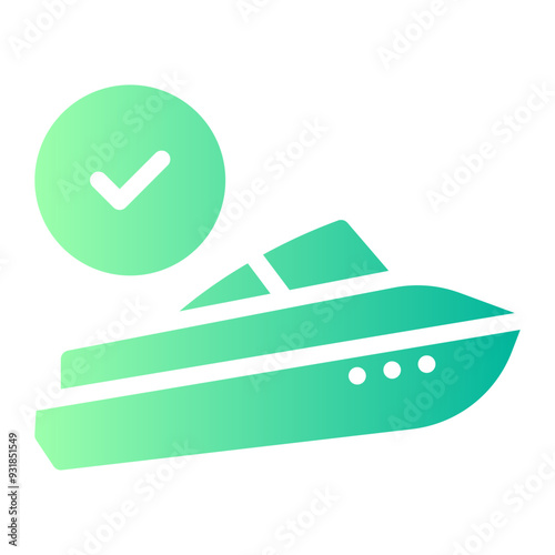 speed boat gradient icon