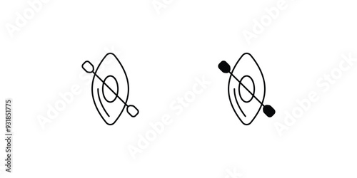 kayak set icon with white background vector stock illustration