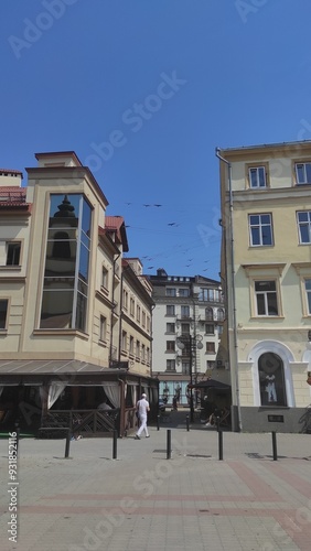 beautiful building with balconies, old town, old house