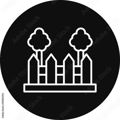Garden Fence Vector Icon Design