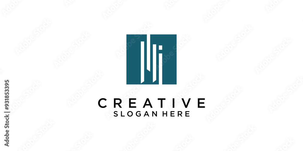 Creative rectangle logo design with modern concept . premium vector Creative rectangle logo design with modern concept . premium vector