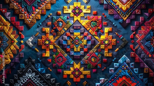 Colorful Hispanic heritage pattern background 8k realistic