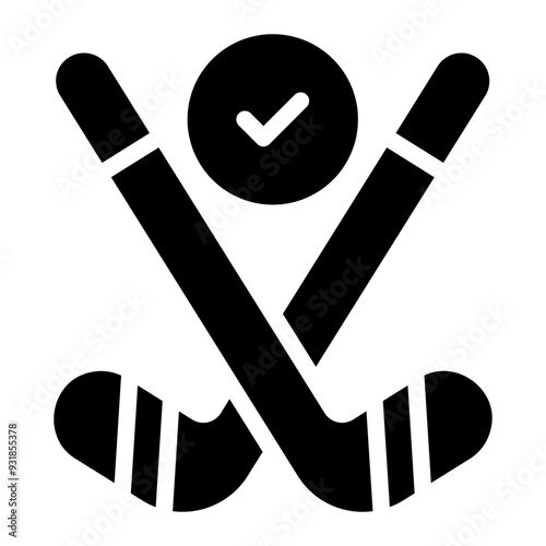 Photography ice hockey glyph icon