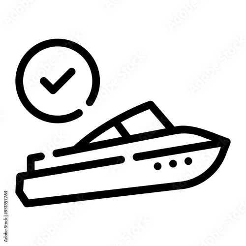 speed boat line icon