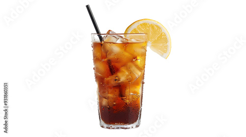 Fresh drink, Long Island iced tea isolated white background