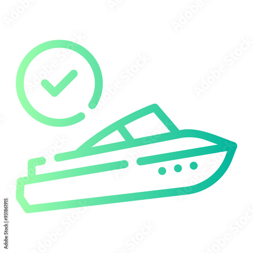 speed boat gradient icon