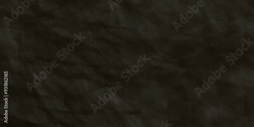 Vector Dark black crumpled old paper background. black cracked texture. Torn crumpled black paper background. Abstract black fabric cloth wave or wavy folds texture material. craft wrinkly paper .