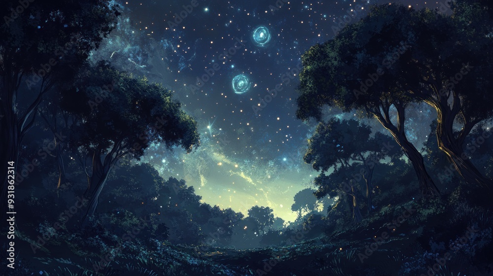 Night Sky Through Forest Canopy Night Sky Through Forest Canopy