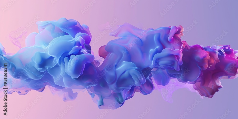 Blue and purple gradient color floating liquid blob Blue and purple gradient color floating liquid blob