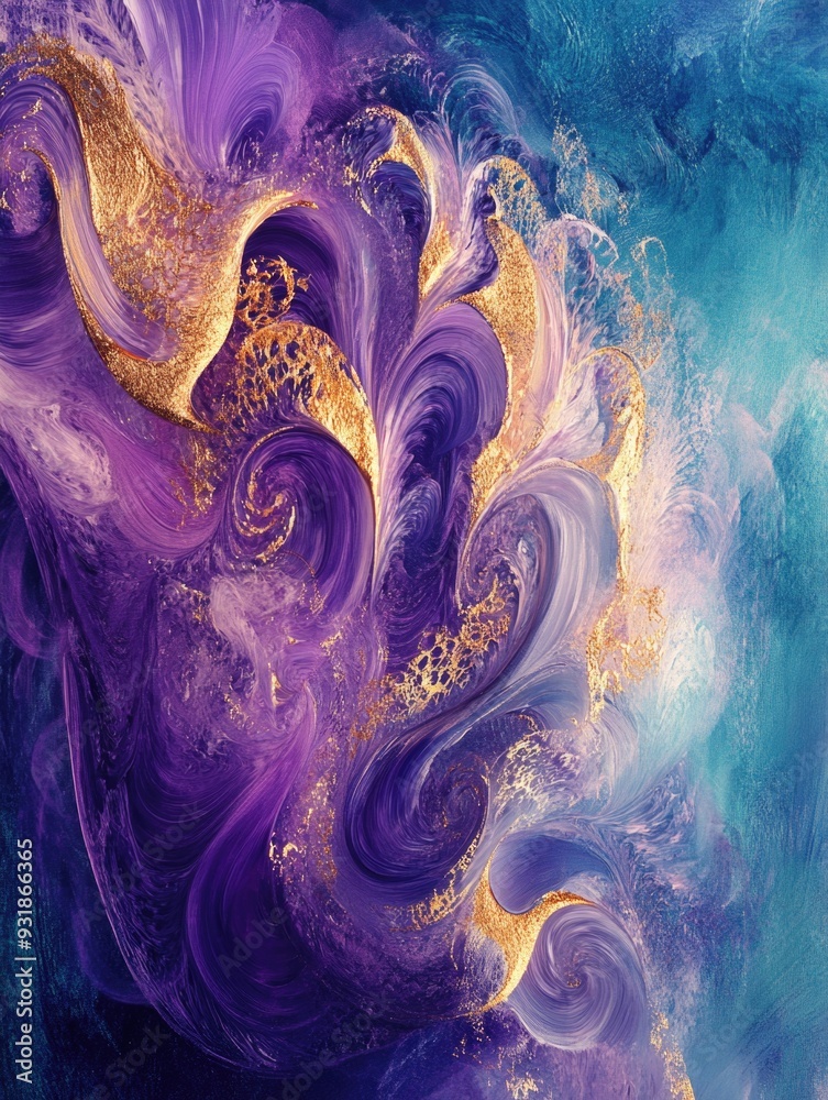 Purple and Gold Swirls