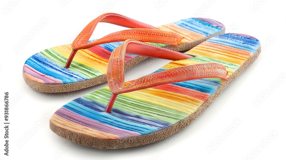 flip flops with rainbow style flip flops with rainbow style